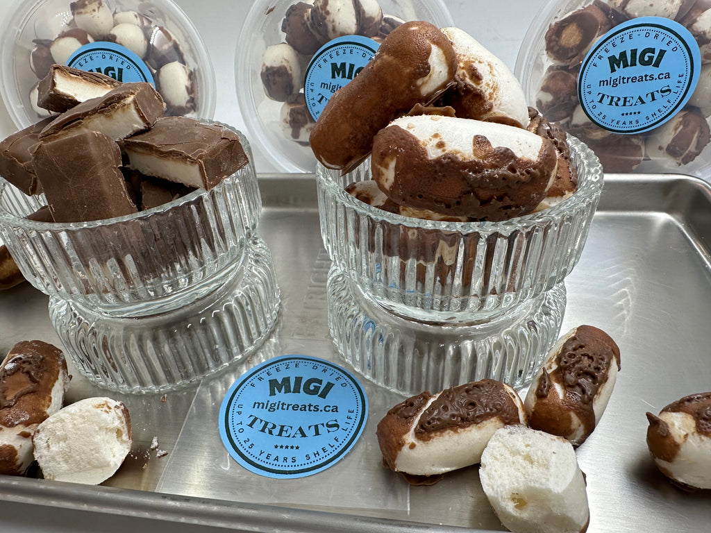 Freeze-Dried Puffy- Crispy Chocolate Vanilla Nougat Candy