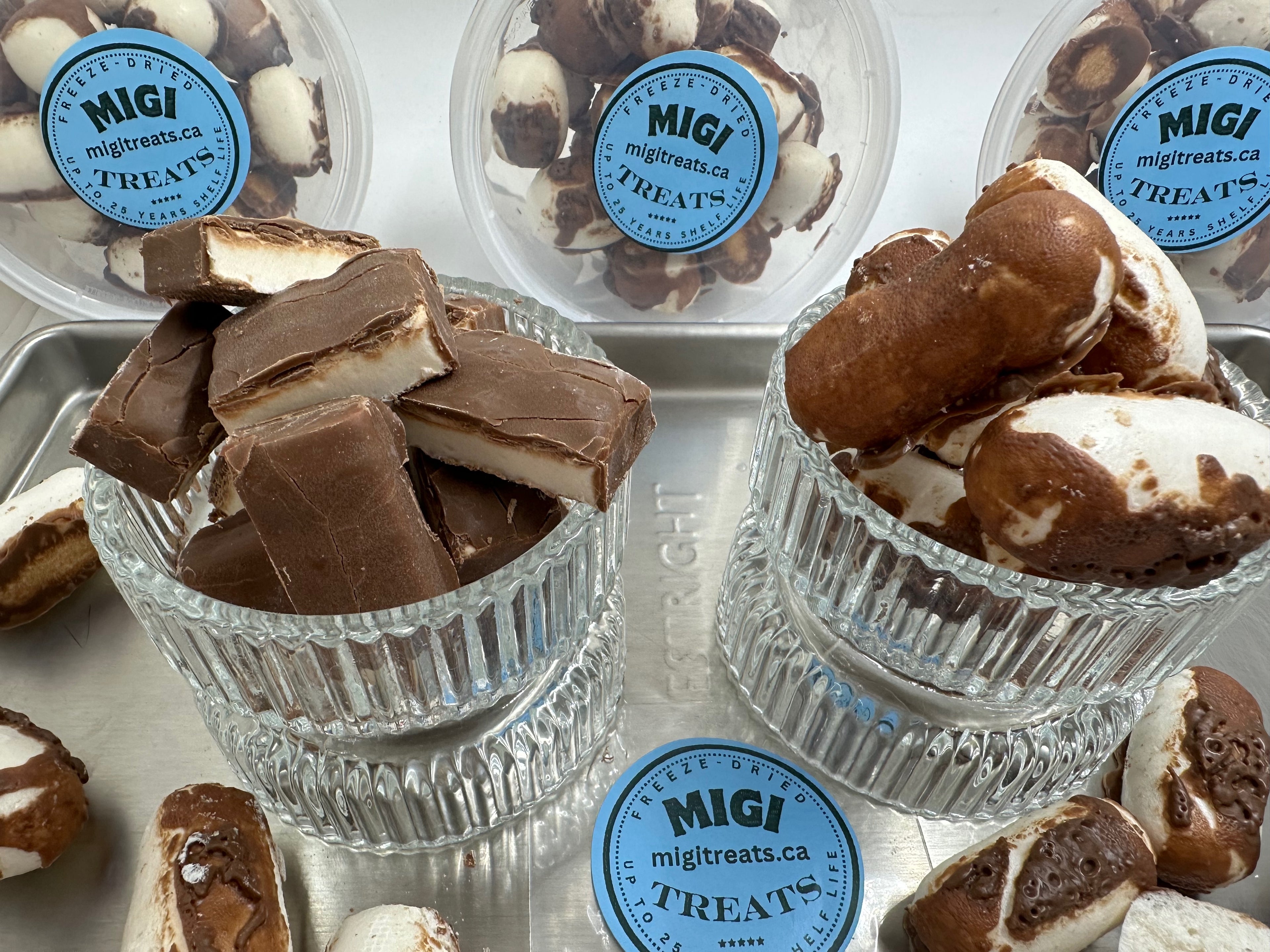 Freeze-Dried Puffy- Crispy Chocolate Vanilla Nougat Candy
